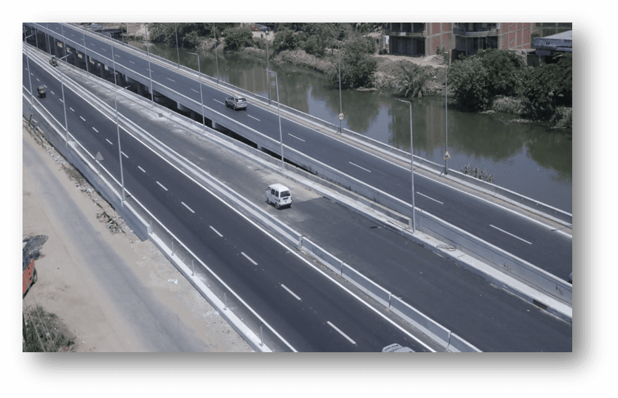 مشروع كوبرى علوى أسنيت على طريق بنها المنصورة