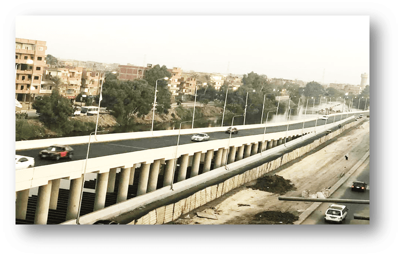 مشروع كوبرى علوى كفر شكر على طريق بنها المنصورة